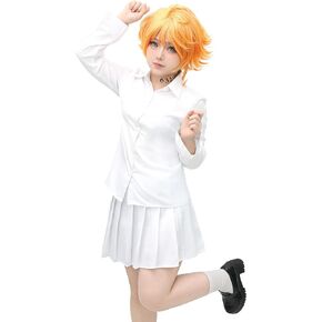 C-ZOFEK Pleated Skirt Shirt Set White Uniform Cosplay Costume for Women Halloween