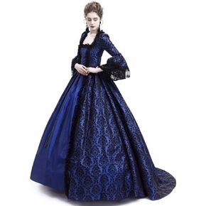 Renaissance Medieval Costume Vitorian Lace up Corset Halloween Party Masquerade Long Prom Ball Gown Outfit