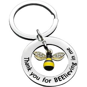 Dabihu Bumble Bee Keychain Thank You for Believing in Me Keyring Jewelry Appreciation Gifts for Mother Grandma Mother-in-Law Grandpa Coworkers Friends
