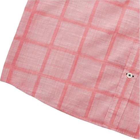 IZOD Men's Saltwater Short Sleeve Windowpane Button Down Shirt in Saudi Arabia