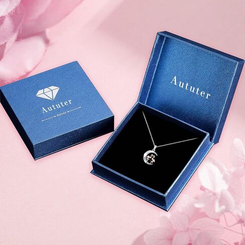S925 Sterling Silver Bunny Rabbit/Owl/Flamingo/Panda/Unicorn Necklace Crescent Moon Pendant Cute Animal Jewelry Gifts for Women Girls in Saudi Arabia