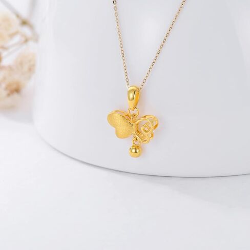 SISGEM Solid 18K Gold Butterfly Necklace for Women, Real Gold Heart Butterfly Pendant Jewelry Anniversary Christmas Gift for Her, Mom, Wife, Girls in Saudi Arabia