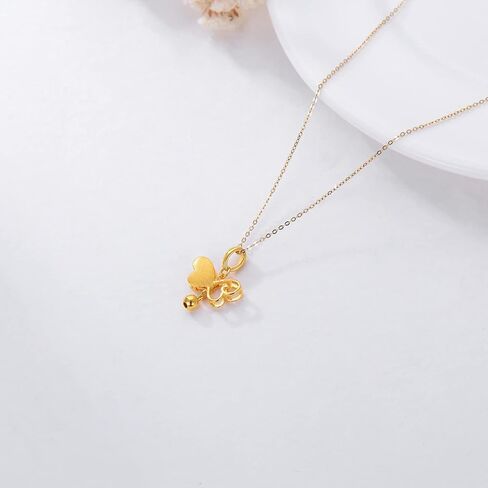 SISGEM Solid 18K Gold Butterfly Necklace for Women, Real Gold Heart Butterfly Pendant Jewelry Anniversary Christmas Gift for Her, Mom, Wife, Girls in Saudi Arabia