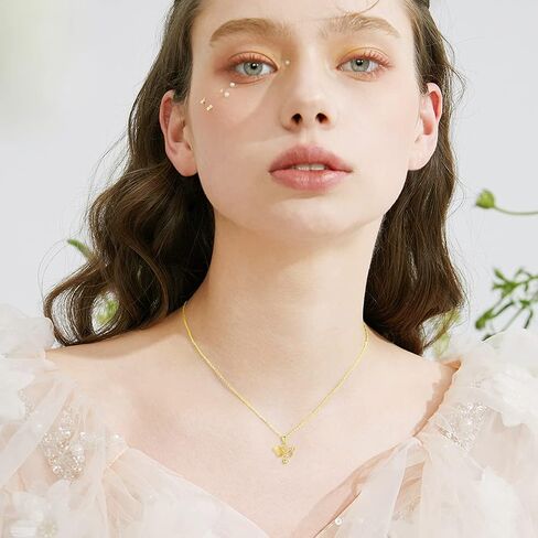 SISGEM Solid 18K Gold Butterfly Necklace for Women, Real Gold Heart Butterfly Pendant Jewelry Anniversary Christmas Gift for Her, Mom, Wife, Girls in Saudi Arabia