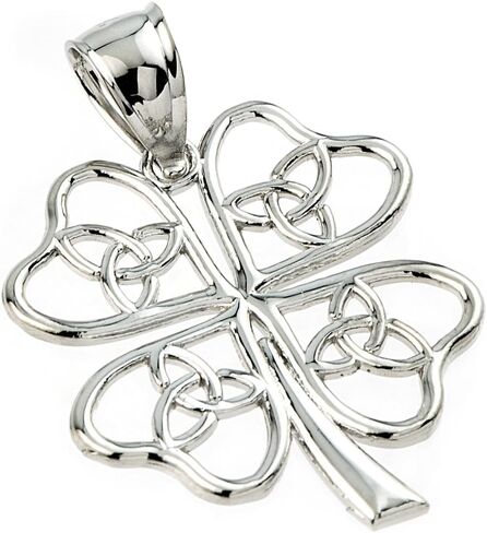Celtic Trinity Knot Lucky Clover Pendant in Sterling Silver in Saudi Arabia