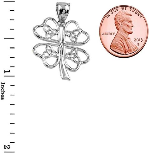 Celtic Trinity Knot Lucky Clover Pendant in Sterling Silver in Saudi Arabia