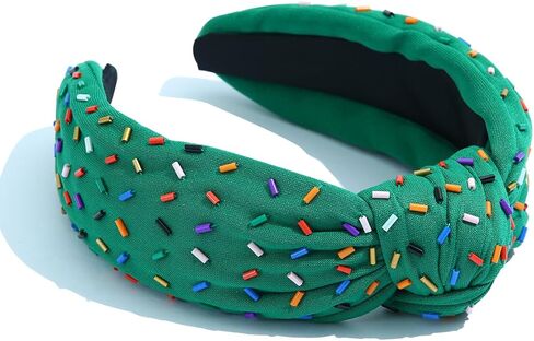 FEDANS Sprinkle Headband Birthday Headband for Women Holiday Knotted Head band Cake Candy Embellished Top Sprinkles Knotted Hairband ladies Twist Colorful Holiday Hair accessories for Girls in Saudi Arabia