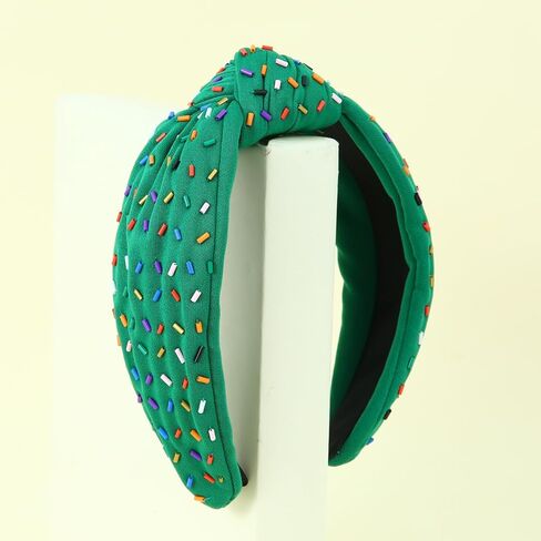 FEDANS Sprinkle Headband Birthday Headband for Women Holiday Knotted Head band Cake Candy Embellished Top Sprinkles Knotted Hairband ladies Twist Colorful Holiday Hair accessories for Girls in Saudi Arabia