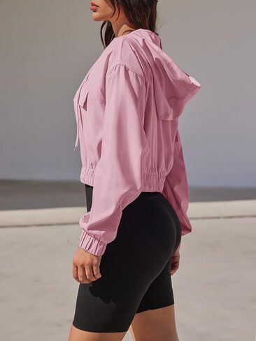 سويت شيرت نسائي من Aurgelmir ذو قلنسوة وأكمام طويلة وأزرار سفلية كاجوال من Anorak خفيف الوزن in Kuwait