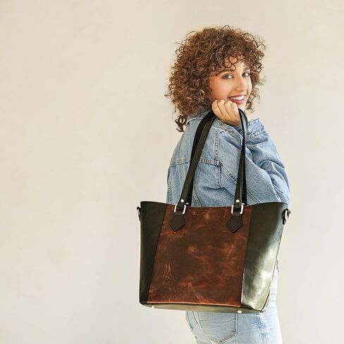 S-ZONE المرأة خمر جلد طبيعي حمل حقيبة الكتف حقيبة يد Crossbody محفظة نغمتين in Kuwait