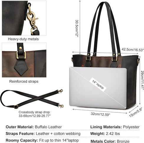 S-ZONE المرأة خمر جلد طبيعي حمل حقيبة الكتف حقيبة يد Crossbody محفظة نغمتين in Kuwait