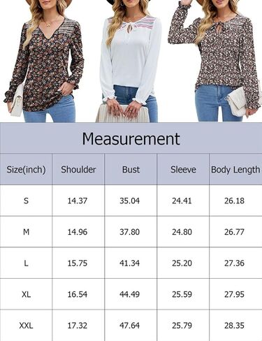 قمصان Romanstii النسائية بأكمام طويلة منتفخة وبلوزة بفتحة رقبة على شكل ثقب المفتاح، قمصان بوهو سموكد in Kuwait