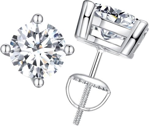 RUKYF Moissanite Stud Earrings for Men Women 0.5ct/1.0ct/2.0ct D Color VVS1 Clarity Lab Created Diamond Earrings White Gold Plated 925 Sterling Silver Hypoallergenic Stud Earrings for Women Girls in Kuwait