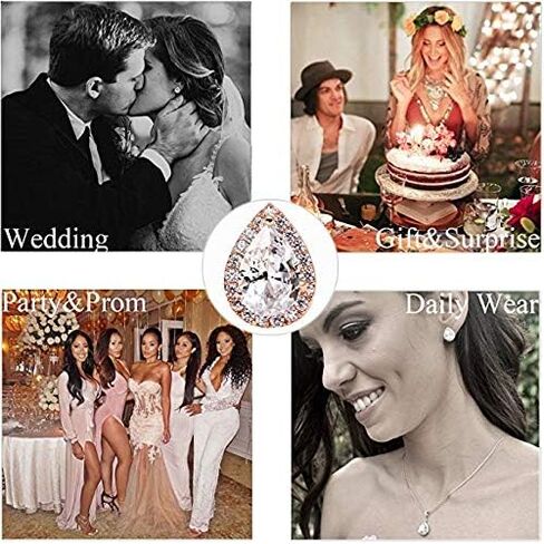 Teardrop Waterdrop Bridal Earrings Cubic Zirconia Crystal for Wedding Engagement Jewlry Hign Quality brides bridesmaids in Saudi Arabia