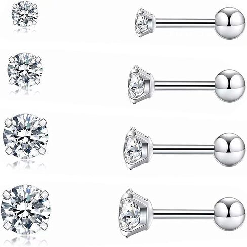 Hypoallergenic Stud Earrings for Women Men Girls Stainless Steel Cartilage Earrings Fashion Surgical Steel Helix Earrings Set in Kuwait