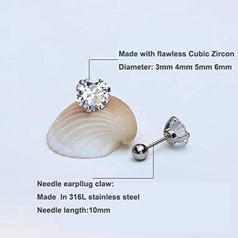 Hypoallergenic Stud Earrings for Women Men Girls Stainless Steel Cartilage Earrings Fashion Surgical Steel Helix Earrings Set in Kuwait