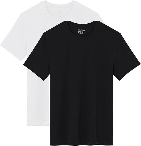 قمصان داخلية قطنية للرجال من COLORFULLEAF، تي شيرت برقبة دائرية للرجال، قمصان بدون علامة ماصة للرطوبة، 1 أو 3 عبوات in Kuwait