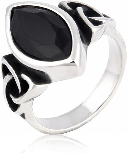 BAVIPOWER فايكنغ سلتيك Triquetra عقدة حجر خاتم الثالوث الخلود الفولاذ المقاوم للصدأ Signet مجوهرات الحماية الساحرة in Kuwait