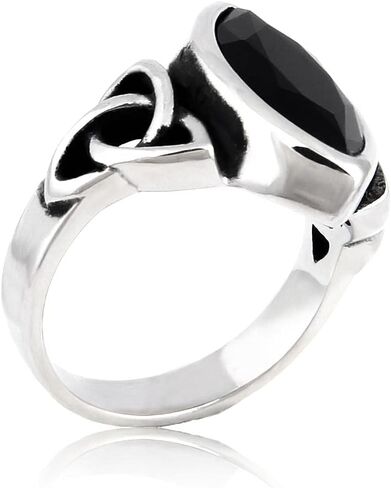 BAVIPOWER فايكنغ سلتيك Triquetra عقدة حجر خاتم الثالوث الخلود الفولاذ المقاوم للصدأ Signet مجوهرات الحماية الساحرة in Kuwait