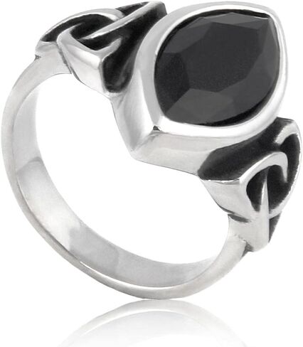 BAVIPOWER فايكنغ سلتيك Triquetra عقدة حجر خاتم الثالوث الخلود الفولاذ المقاوم للصدأ Signet مجوهرات الحماية الساحرة in Kuwait