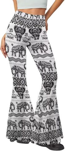 Eheartsgir المرأة مضيئة اليوغا السراويل Bootcut عالية الخصر زبداني لينة طماق واسعة الساق تجريب Sweatpants in Kuwait