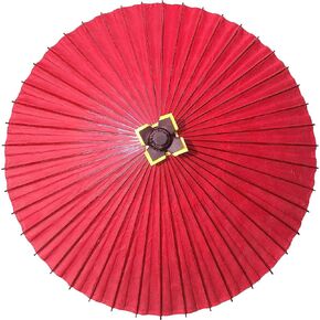 Asian Home Rainproof Handmade Japanese Oiled Paper Umbrella Parasol 41.7inch red