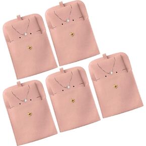 WAYUTO 5 Pack Snap Button Jewelry Pouches Jewelry Storage Bag Jewelry Pouch with Insert Jewelry Gift Bag Jewelry Travel Organizer for Women Girls Blue