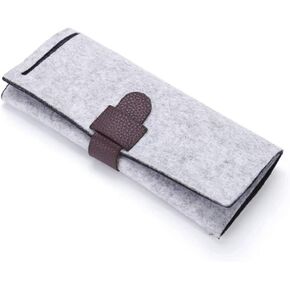 1 Piece Foldable Jewelry Roll Bag Travel Jewelry Roll Organizer Roll Up Organizer Case for Necklaces, Earrings, Rings, Chains, Bracelets, Brooches Etc (Smoky-grey)