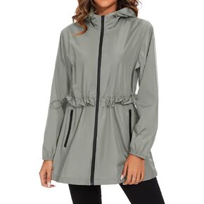TCOT Rain Jackets for Women Waterproof Packable Hooded Rain Coat Lightweight Windbreaker with Pocket