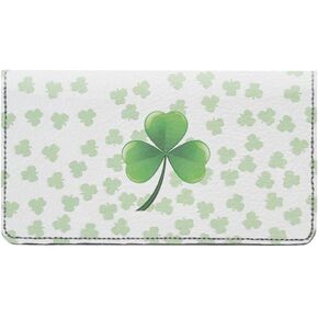 Shamrocks Designer Checkbook Cover, with Credit Card Slots and Pen Loop