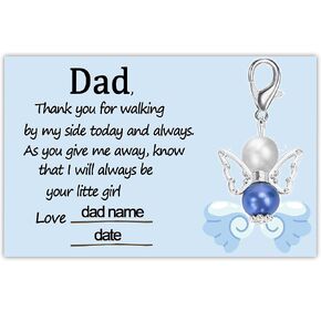Something Blue for Bride to Be on Wedding Gifts Bridal Angel Bouquet Garter Charm Gift Card for Granddaughter on Wedding Day,from deceased Grandparent in Kuwait