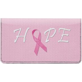 Find A Cure Designer Checkbook Cover, with Credit Card Slots and Pen Loop