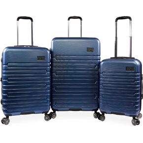 ORIGINAL PENGUIN 3 Piece Expandable Suitcase with Spinner Wheels, Metallic Blue, 3pc Set