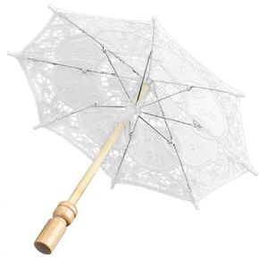 Lace Uumbrella,Lace Parasol,White Lace Umbrella,Dress,Lace Umbrella Parasol Vintage Wedding Bridal Umbrella for Decoration Photo Lady Costume,Party Decorations Supplies