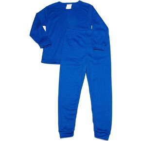 Boys Thermal Long Underwear Set (4T, Royal Blue)