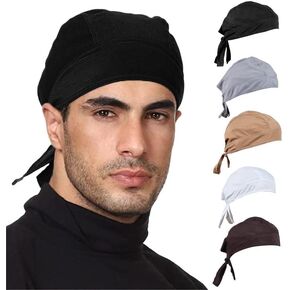 BISMAADH 6 Pack Head Wrap Skull Cap for Men & Women - Sweat Wicking Hemet Liner Beanie Bandana Fishing Outdoor Activity
