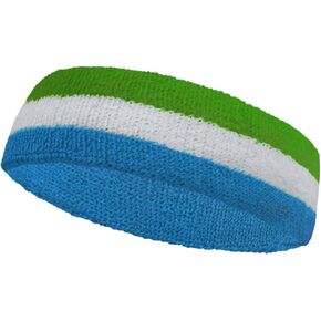 Couver Triple Color White Striped Sport Head Sweatband (1 Piece)