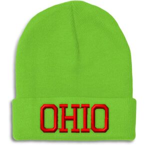 Custom Beanies for Men Ohio State USA America B Embroidery Winter Hats for Women Acrylic Skull Cap 1 Size