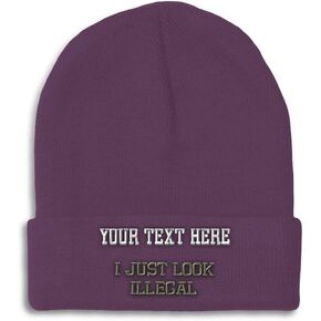 Beanies for Men I Just Look Illegal Embroidery Humor Novelty Winter Hats for Women Acrylic Skull Cap 1 Size