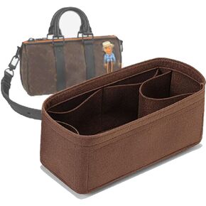 Lckaey Wallet Organizer Inserts for city keepall nano 25 inner bag xs lining storage inner bag insert3077Black grey-S