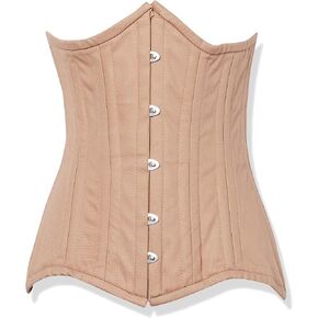 Daisy corsets womens Curvy Nude Cotton Double Steel Boned Underbust Waist Cincher Corset