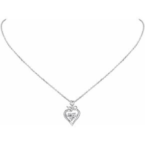 925 Sterling Silver Dainty Necklace for Women Teen Girls, AAA+ Cubic Zirconia, Floating Simulated Diamond Necklace, 15"/17" Adjustable, Come Gift Box