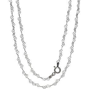 Womens Silver Necklaces - 925 Sterling Silver Heart Links Chain Necklace for Women Girls Teen 3mm Wide Length 16" 18" 19" 20" 21" 22" 24" in