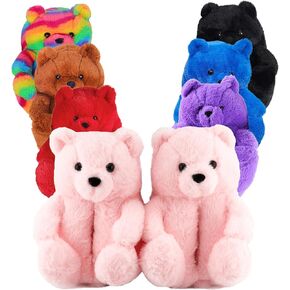 Teddy Bears Slippers For Women Fluffy Shoe Cute House Animal Slippers Fuzzy Cartoon Character Mama Bear Sneaker Slippers Christmas Valentine Birthday Gifts