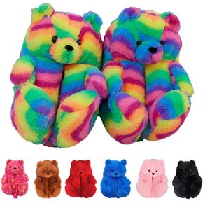 DEAR LOYEA Teddy Bears Slippers للنساء حذاء رقيق لطيف منزل الحيوانات النعال غامض شخصية كرتونية ماما الدب حذاء رياضة النعال عيد الميلاد عيد الحب هدايا عيد الميلاد