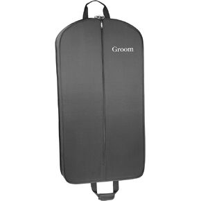 WallyBags 40" Deluxe Groom Tux and Suit Garment Bag Two Pockets, Black-G3, 40-Inch
