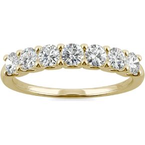 Charles & Colvard 14K Yellow Gold 3.0mm Round Moissanite Anniversary Band, 0.70cttw DEW