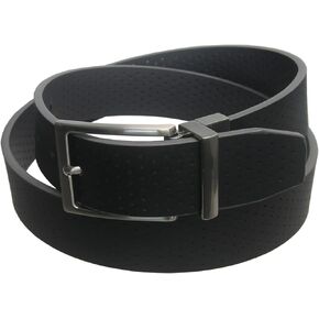 Nike Golf Men's Perforated Strap Leather Reversible Belt, 38" Black/Gray
