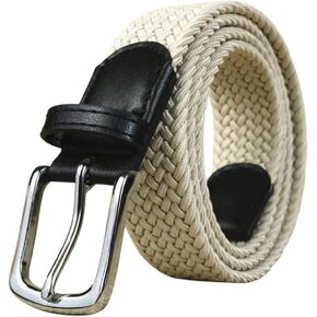 Elastic Mens Strech Belt - Casual Woven Braided Belt in Gift Box for Golf Pants, Shorts, Jeans