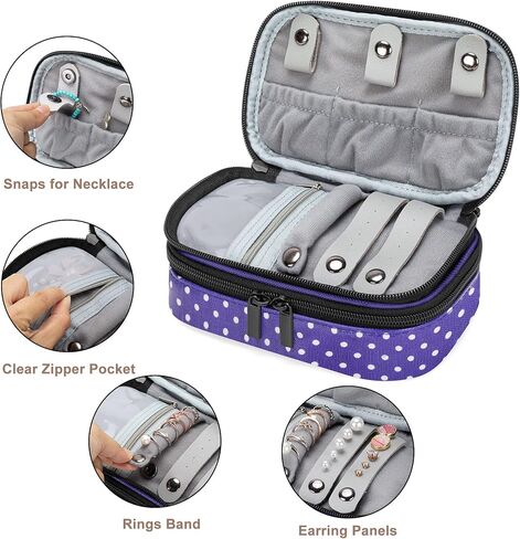 Teamoy Travel Jewelry Case,Small Jewelry Storage Organizer Bag for Womens Necklace, Earrings, Rings and Accessories in Kuwait